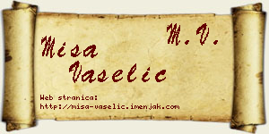 Miša Vaselić vizit kartica